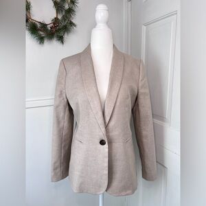 J. Crew Parke Blazer in Stretch Linen Blend in Flax Beige NWT with FLAW
